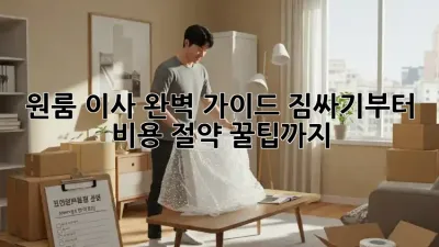 원룸 이사 완벽 가이드: 짐싸기부터 비용 절약 꿀팁까지 🍯